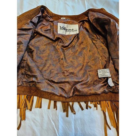 Wilsons Suede Leather Cropped Jacket Fringe & Skirt 2pc Western Jacket M Skirt 8 - Picture 6 of 8